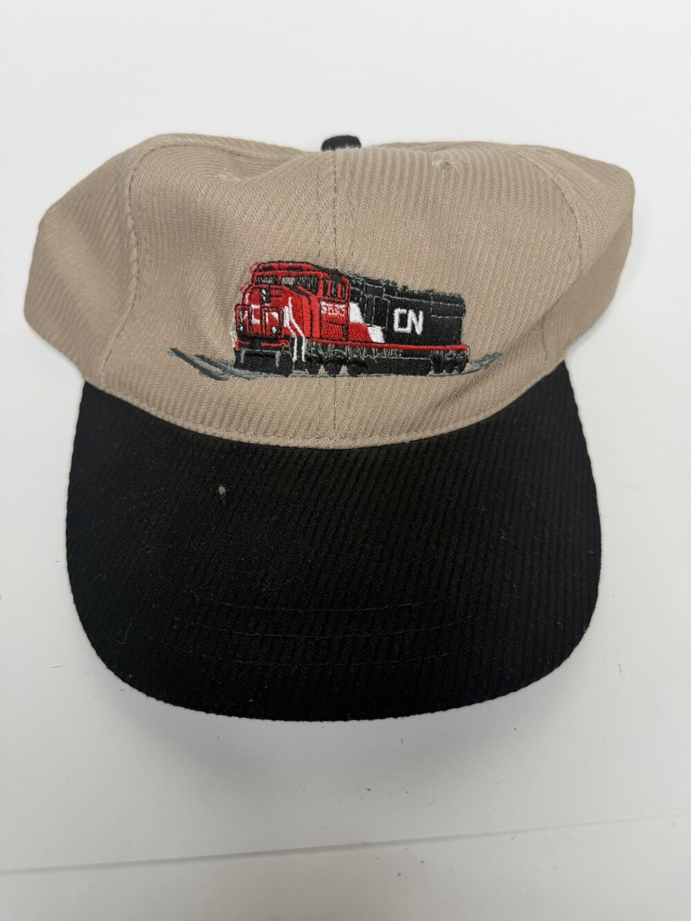 Canadian National Train Hat Strapback Corduroy With Train Engine